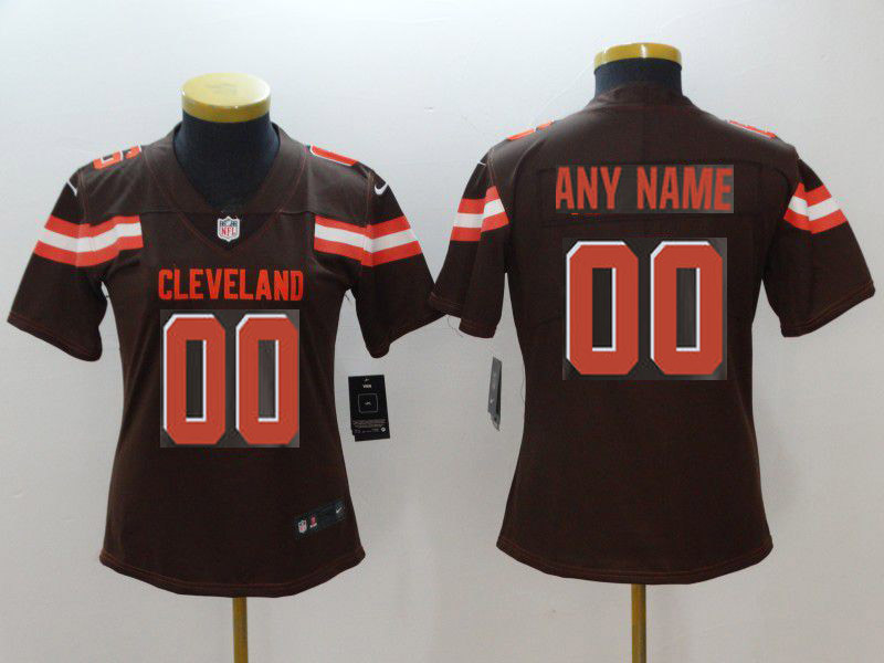 Women Cleveland Browns Custom  Brown Nike Vapor Untouchable Limited NFL Jerseys->customized nfl jersey->Custom Jersey